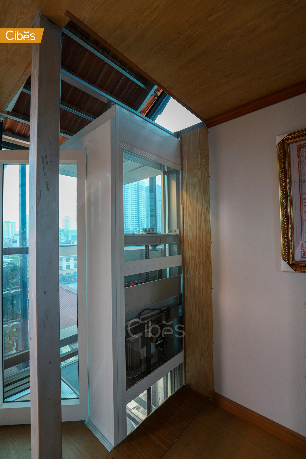 bộ phận máy tích hợp phía sau vách bảng điều khiển